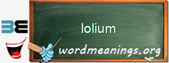 WordMeaning blackboard for lolium